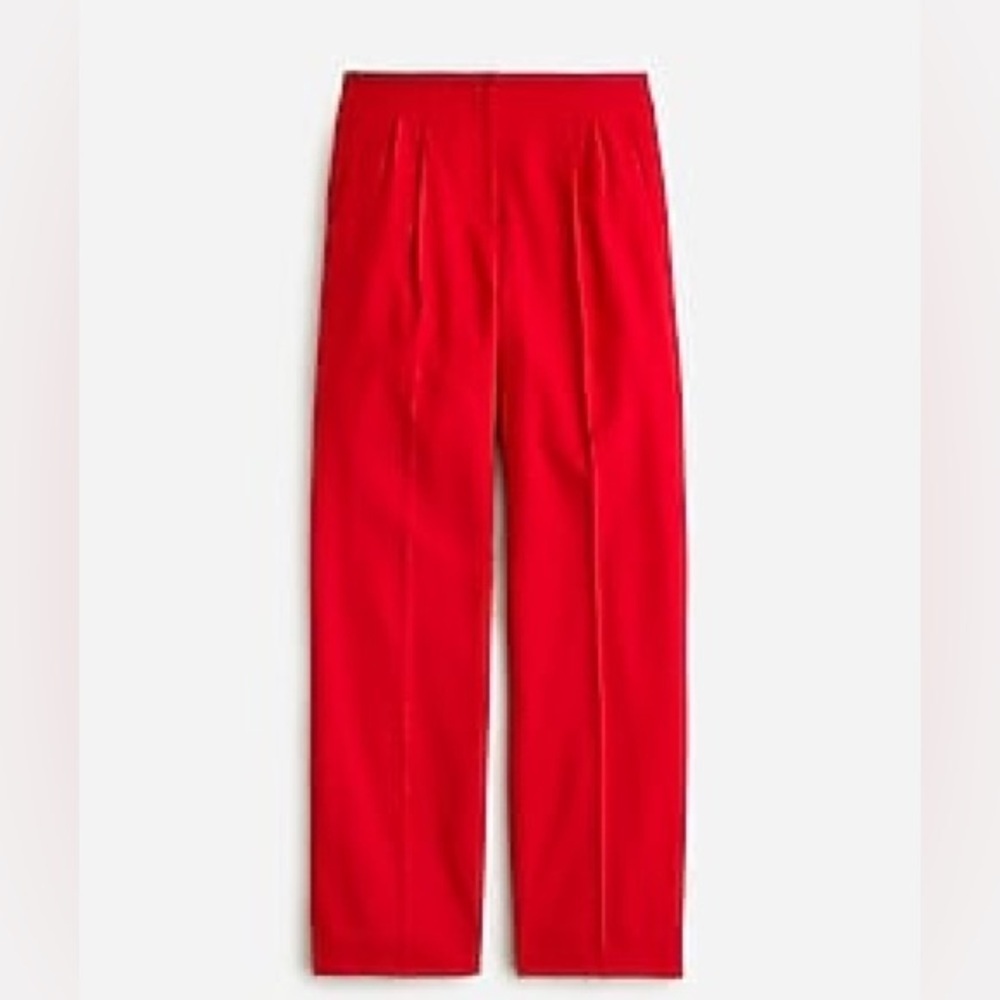 J Crew “Tollegno 1900” Red Classic Fit Straight Leg Pants Size 4 Work Career - Picture 1 of 15